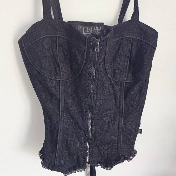 Tripp NYC Black Corset Lace Top Size XL - Picture 2 of 7